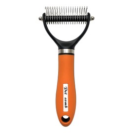 Cyberpaws Dog Brush - Shedding Tool for Long-Haired Dogs (Orange)