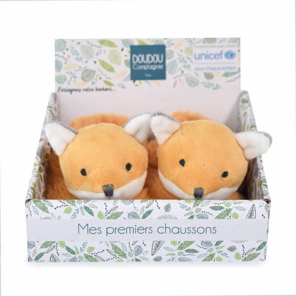 Doudou et Compagnie - Slippers - Fox - 0-6 Months - Orange - Baby & Me - Unicorn - Newborn Gift Idea - DC4002