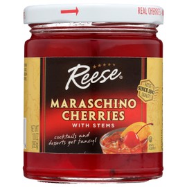 Reese Red Maraschino Cherries with Stems 10oz (Pack of 1)