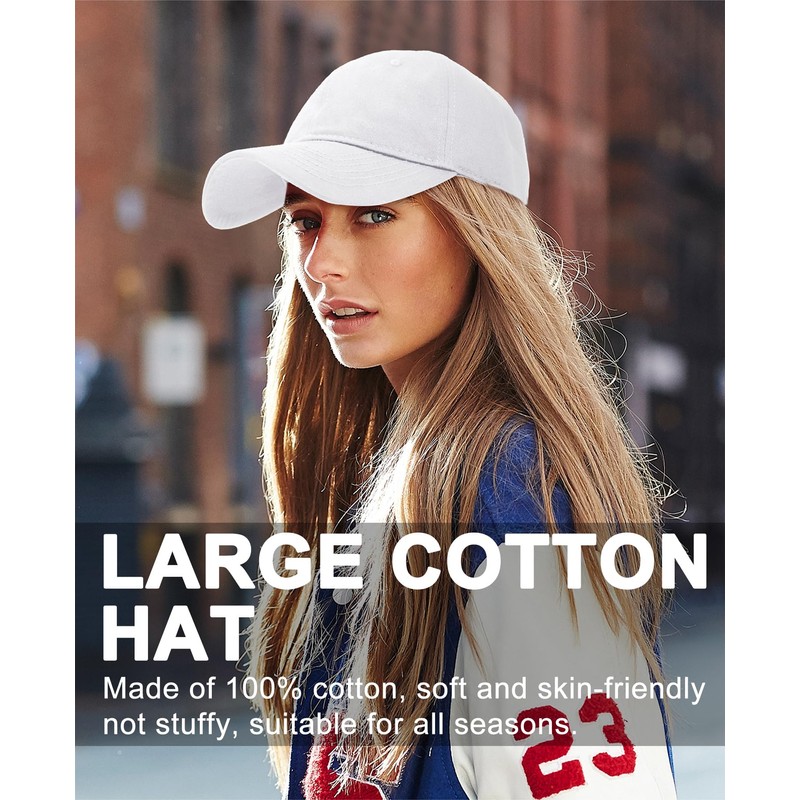 Oversize XXL Baseball Cap for Big Heads 23.6"-25.6", Extra Large