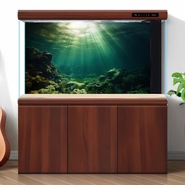 Under The Sea Aquarium Background Underwater Fish Tank Background Ocean Floor Rock Cave Sunray Terrarium Background Tropical Fish Ocean World Aquarium Backdrop for Fish Tank Decorations 36x24in