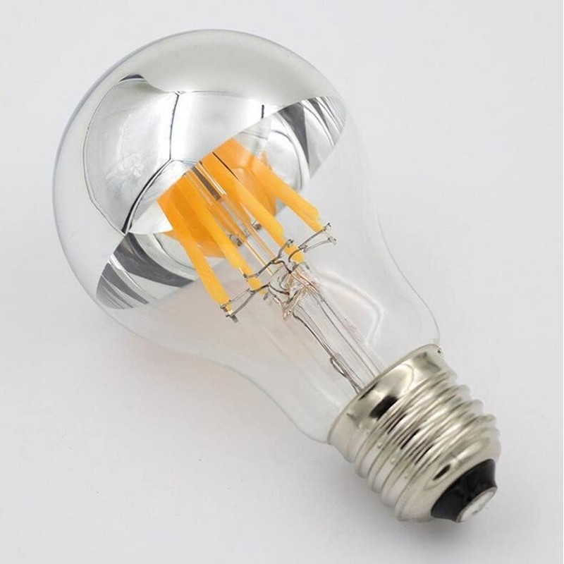 A60 Half Chrome Light Bulbs 3Pack 4 Watts(40W Equivalent)E27 Base