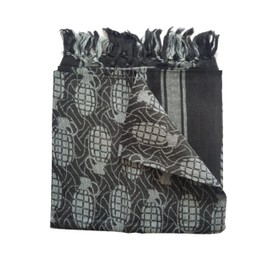 MILSPEC SURPLUS Grenade Shemagh Scarf Desert Head Cover Keffiyeh Neck Wrap Paintball Army Tactical Scarves (Black)