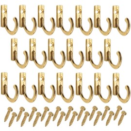 fogman Antique Wall Hook with Screws Clothes Coat Hat Hanger D 20 Pieces Set (Gold)