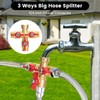 Garden Hose Splitter 3 Way, Heavy Duty 3-Way Brass Valve