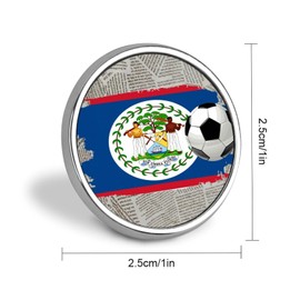 luckluccy Enamel Pins Bulk Set Pins Belize Flag Football Pins For Backpacks Sports Fan National Pride Button Pins International Holiday Novelty Lapel Pins Accessory For Men Women Girls
