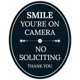 Sigo Signs Smile You're On Camera No Soliciting Thank You Sign, (SI-1514) 4x5 Inches, Aluminum Composite Made in USA by Sigo Signs