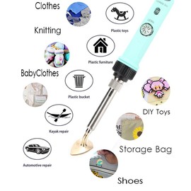 Arokimi Mini Iron, 80W Small Iron for Crafts Patches Shoes Hats, Adjustable Temperature, Easy to Use, with Replaceable Iron Tips (Green)