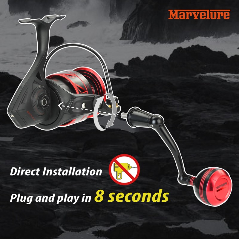 MARVELURE Foldable Power Handle for Penn Fierce III IV, Battle