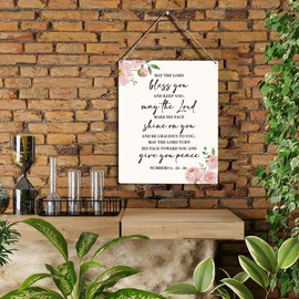 Christian Inspirational Wall Art May The Lord Bless You And Keep You Christian Blessing Quote Wall Decor Religious Gifts Wall Decor Christian Bible Verse Wall Art Wooden Hanging Sign 8 x 10 Inches