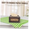 ABOOFAN Retro Style Bamboo Desktop Tissue Box Holder Multi Functional