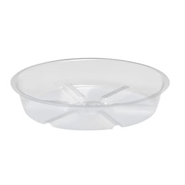 Rocky Mountain Goods Clear Plastic Plant Saucer Drip Tray - 8-inch - Indoor and Outdoor Plant Tray for Pots - Protects Floors from Warping and Water Rings - Clear Color Blends in (Pack of 5)