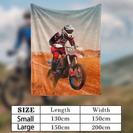 Motorcycle Cuddly Blanket, Flannel Blanket, Motorcycle Fleece Blanket, Fluffy, Soft and Warm, 3D Motorcycle Printed Blanket, Sofa Blanket, Couch Blanket for Teens Adults (C, 130 x 150 cm)