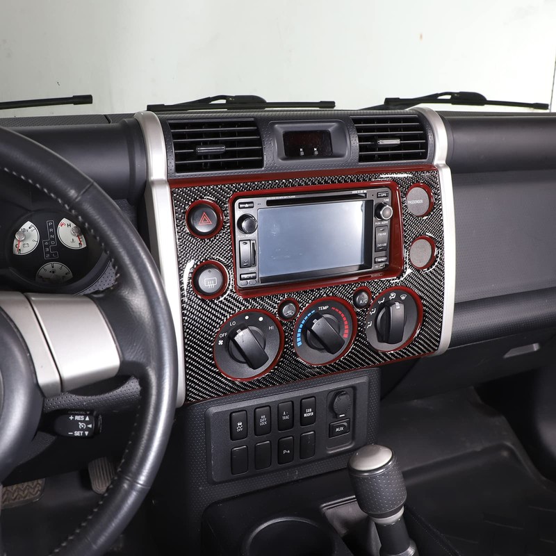 Fgtagtal Soft Carbon Fiber Center Console Panel Trim Cover Fit