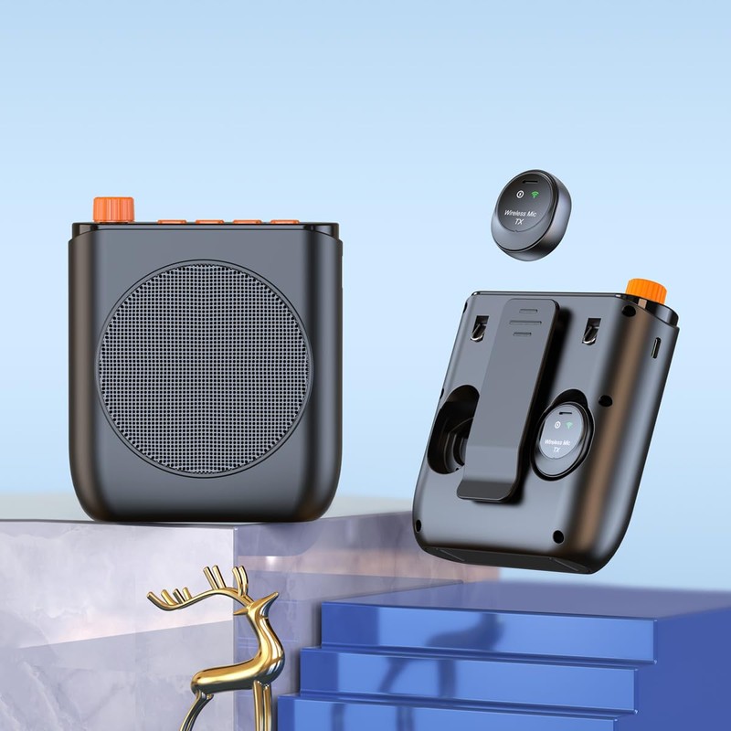 Wireless Voice Amplifier with Wireless Lavalier Microphone,Portable Speaker Megaphone with