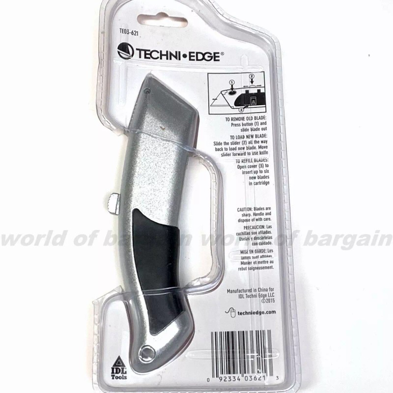 Techni Edge HEAVY DUTY Utility Knife Box Cutter Retractable Slide