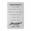 Grandson Gifts - Awesome Grandson Wallet Card, Grandson Graduation Gifts,