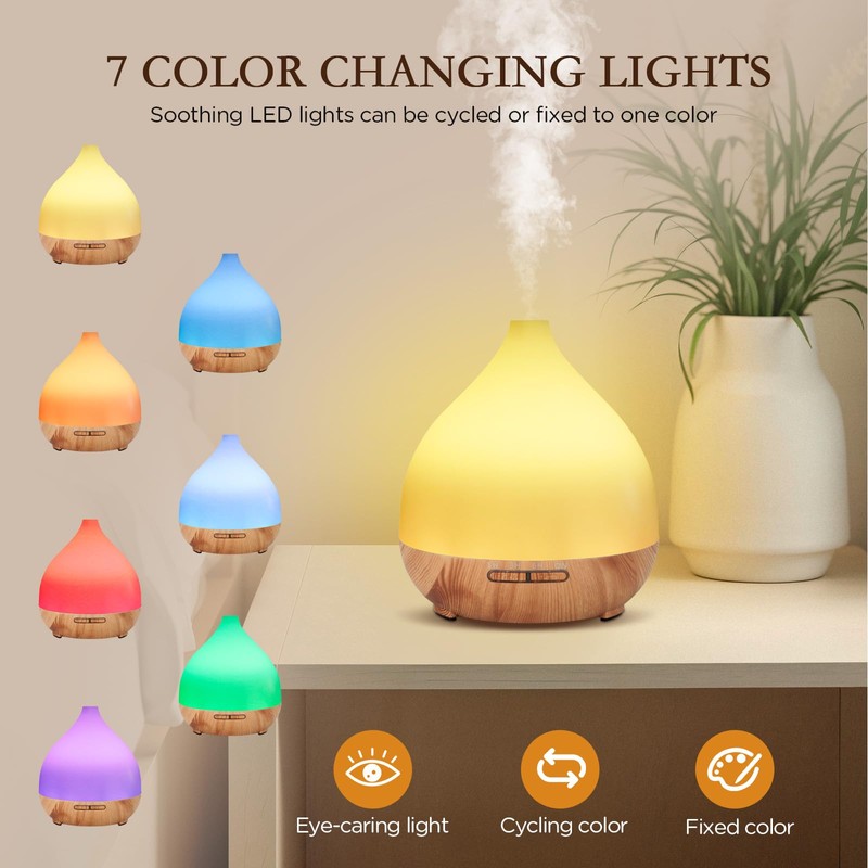 Cozary Diffusore di Oli Essenziali, 400ml Diffusore di Aromi Umidificatore