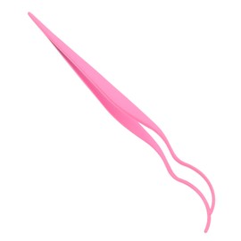 Baluue Eyelash Curler Aid Eyelash Clips Lash Tweezers Eyebrow Tweezers Eyelash Extension Curlers False Eyelash Applicator Lash Extension Tweezers Forceps Lash Tool Rosy Stainless Steel