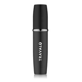 Travalo LUX Perfume Atomizer - Leak-Proof and TSA Approved for Air Travel - Reusable Airtight Easy Fill Mini Pump Sprayer - Lightweight Portable - Brushed Polished Metal Alloy Outer Shell - Black