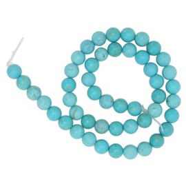 Gemstone Stone Beads Bracelets, 8 mm Turquoise Pearl Wreath, Round Blue Turquoise Natural Pearls Jewellery Beads Loose Beads Threading Gemstone Beads for Bracelet Necklace Jewellery Making