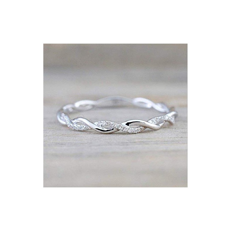 Wenbin Sterling Silver Twist Ring for Women - 925 Sterling