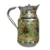 Indian Fine Stainless Steel Water Pitcher, Meenakari Decorative Jug, Table
