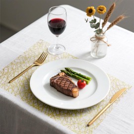 Zayookey Table Runner, Polyester, Silk Screen, Nordic Style, Elegant, Simple, Stylish, Modern, Interior Decoration, Table Decoration, Gold, Sparkling, Home, Restaurant, Placemat, Can Be Cut (Silk