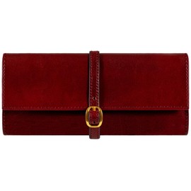 Time Resistance Leather Jewelry Roll - Full Grain Leather Travel Jewelry Case - Jewellery Organizer Made in Italy