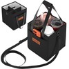 Foyego Drink Carrier Bag with Handle and Strap, 4 Compartment,