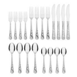 Cambridge Felicity Sand Piece Flatware Set, 20 Count, No Color