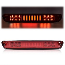 PIT66 LED Bar 3rd Third Brake Light Compatible with Colorado/Canyon 2004-2012 High Mount Stop Light I Type Rear Tail Cargo Lamps Red Lens Chrome Housing