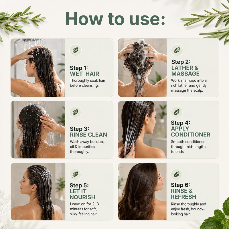 Herbishh Rosemary Mint Hair Shampoo and Conditioner 480ml each