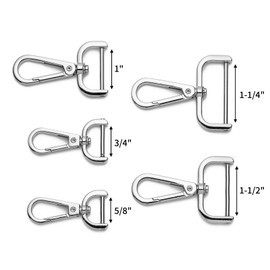DEVPSISR 4pcs Detachable Snap Hook Swivel Clasp with Screw Bag Leather Strap Hardware Replacement,Silver1 1/4