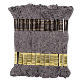 UMC STAG Pack of 12 Premium Embroidery Thread | 100% Egyptian Cotton Premium Skeins | Cross Stitch Embroidery Floss | Oeko TEX Certified Stranded Cotton | Ideal for Arts & Craft (Pewter Gray 400)