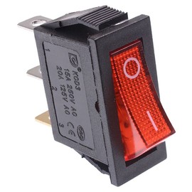 Red On-Off illuminated Rectangle Rocker Switch SPST 230V Thin Profile DIY Hobby Electronics automotive Auto