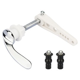 1 SetToilet Flush Handle Replacement, Universal Alloy Toilet Flush Lever Arm, Cistern Lever Toilet Flush System Replacement Handle Rod Kit, with 2 Pcs WC Lid Screws Fixings
