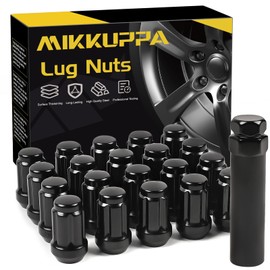 MIKKUPPA 20PCS M12x1.5 Lug Nuts - Replacement for Honda Accord CR-V Civic, Toyota Camry Corolla Highlander RAV4 Tacoma, Ford Escape Focus Fusion Aftermarket Wheel, Black 6 Spline 20PCS Tire Lug Nuts