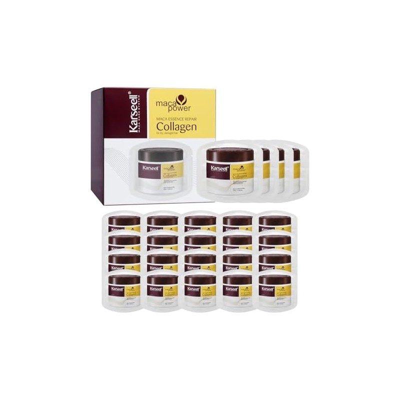 Karseell Mascarilla Capilar con Colágeno, 24 Sobres de 10 ml