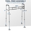 Toilet Safety Rails, Height-Adjustable, Foldable, Tool-Free Assembly, for Elderly, Seniors,