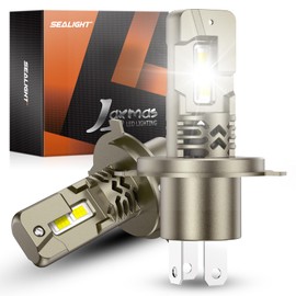SEALIGHT H4/9003/HB2 Bulbs, 39000LM Super Bright H4 Driving Bulb, 6500K White 9003 Halogen Raplacement Fog Lights, Canbus Ready Direct Fit, Plug-N-Play, Pack of 2