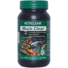 ActiClear Muck Clear – Natural Pond Sludge Treatment, 500 Tablets for Ponds, Fountains & Bird Baths, Beneficial Bacteria & Enzymes, Chemical-Free & Safe for Fish, Pets & Wildlife