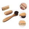 LALAFINA 3pcs Wooden Handwashing Brush Multi-Purpose Nail Brush Natural Pig
