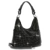 Zzfab Color Rhinestone All Sparkle Hobo Bag Black