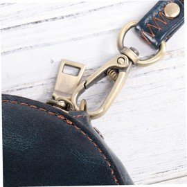 Monedero Vintage Redondo De Cuero Con Cremallera Mini Billetera Con Cordón Para La Muñeca Bolsa De Cambio Para Tarjetas Efectivo Y Llaves 4.13X4.13X0.78in