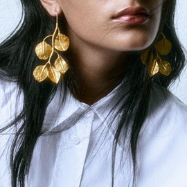 Gold Geometric Dangle Earrings Bohemian Statement Earrings for Women Exaggerated Metal Sectored Geometric Earrings Gold Leaf Earrings Jewelry Gift (D)…