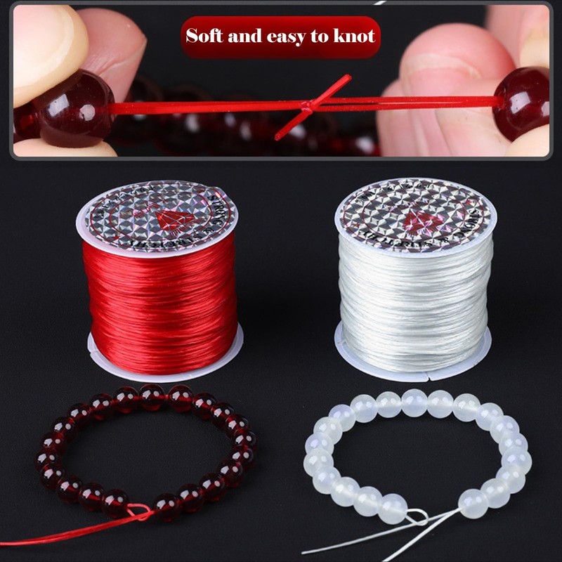 Bracelet Elastic Beading String Cord Thread Making for Bracelets, 0.8MM