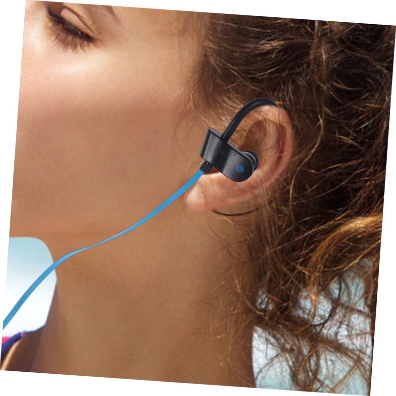 LALAFINA Ear Hook Earphone with Microphone Stereo Headset Black and