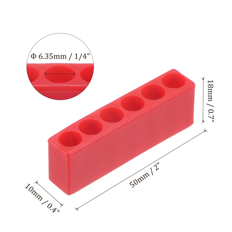 sourcing map 6pcs Plastic Hex Shank Screwdriver Bit Holder Organizer