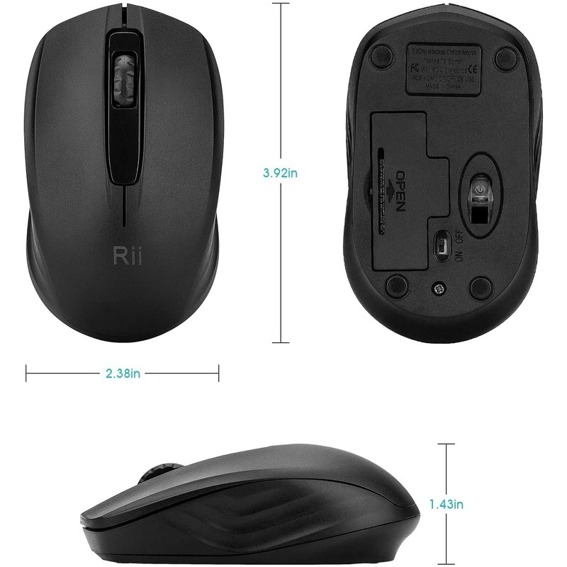 Rii [2-Pack] Maus kabellos, 2.4G Funkmaus Für Links und Rechtshänder,